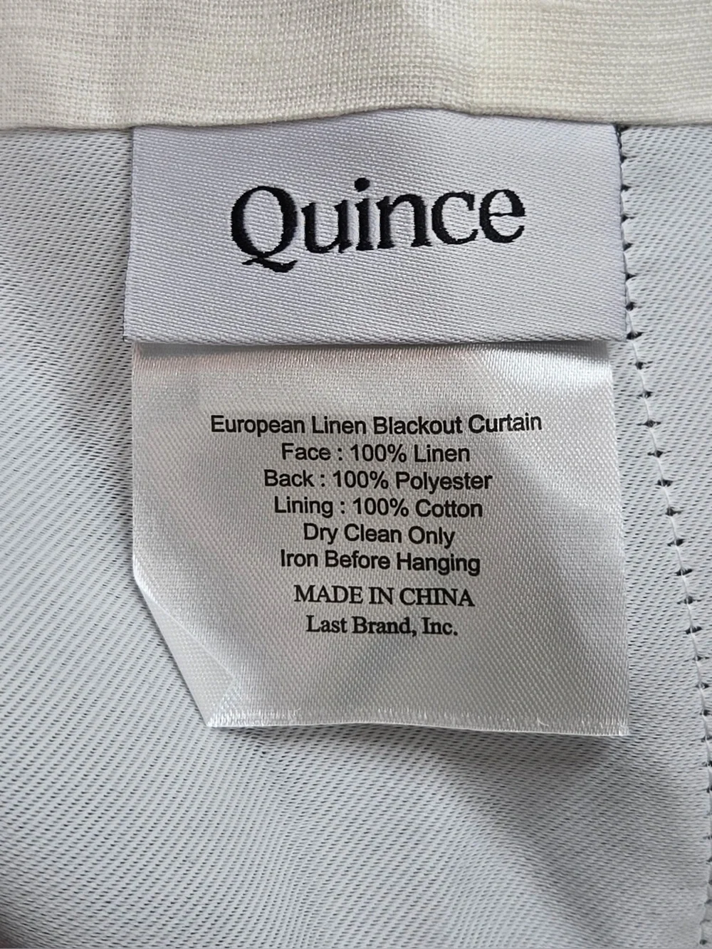 NWT QUINCE Set Of 2 48x96 European Linen True Blackout Curtains Cream 0478